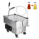 Mobile Fryer Filter, 18L Oil Tank Capacity, Oil Filtration System with 10 L/min Oil Filtration Speed, Mobile Frying Oil Filtering System with Swivel Wheels, Oil Hose for Restaurant Burger Stores